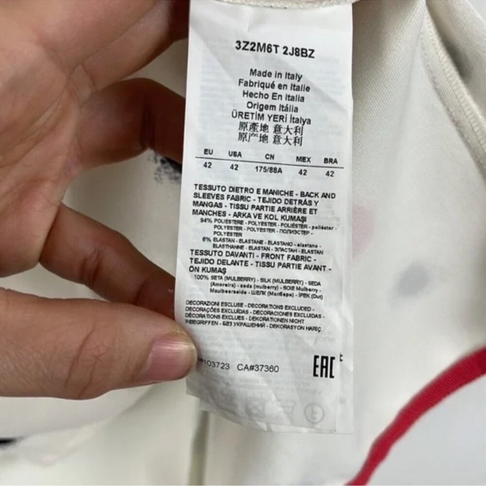 Emporio Armani Mulberry Silk Multi Colour Spotted Blouse Womens Size 42 - Picture 11 of 13